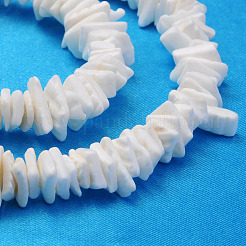 天然海シェルチップビーズ連売り  シェルの破片  貝殻色  6~12x4~10x1~3mm  穴：1mm  約178~185個/連  15.75インチ&nbsp;X-BSHE-Q024-02