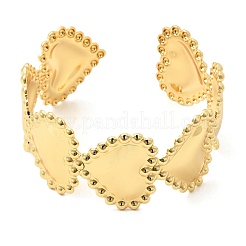 Heart Brass Cuff Bangles for Women&nbsp;BJEW-Z163-01G