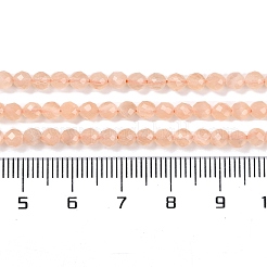 キャッツアイビーズ連売り  多面カット  ラウンド  ライトコーラル  4mm  穴：0.8mm  約84~88個/連  35~36cm&nbsp;CE-U001-01A