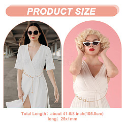 2Pcs 2 Colors Moon & Sun Alloy Link Chain Belts&nbsp;AJEW-GO0001-78A