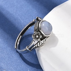 Natural Blue Lace Agate Finger Rings&nbsp;RJEW-A084-05AS-10