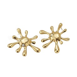 女性用合金スタッドピアス  花  ゴールドカラー  72x80mm&nbsp;WGF4897-01