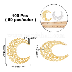 100Pcs 2 Colors Iron Filigree Joiners Links&nbsp;IFIN-AR0001-09