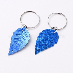 Plastic Paillette/Sequin Hair Braid Rings Pendants&nbsp;KEYC-TAC0001-03E