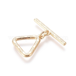 真鍮製マンテル  丸カン付き  DIYのジュエリーには  18KGP本金メッキ  三角形：14.5x13x1.5mm  バー：21.5x4.5x1.5  穴：1.4mm&nbsp;KK-G381-02G