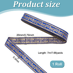 7M Ethnic Style Embroidery Polyester Ribbons&nbsp;OCOR-WH0003-032