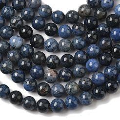 Natural Grade AA Dumortierite Quartz Round Bead Strands&nbsp;G-P075-43-8mm