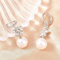 Valentine's Day Flower Brass Hoop Earrings&nbsp;EJEW-Z164-03P