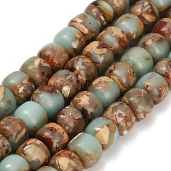 染色合成インペリアルジャスパービーズ連売り  バレル  キャメル  10x8mm  穴：1mm  約47~48個/連  15.28~15.47''（38.8~39.3センチメートル）&nbsp;GG-CBAA20A-03G