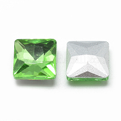Pointed Back Glass Rhinestone Cabochons&nbsp;RGLA-T027-14x14mm-19