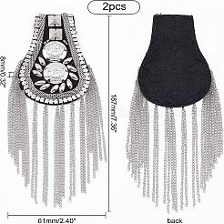 2Pcs Fashionable Alloy Tassel Epaulettes&nbsp;DIY-FH0004-65