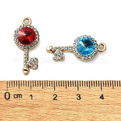 Golden Rack Plating Alloy Rhinestone Pendants&nbsp;PALLOY-F308-13G