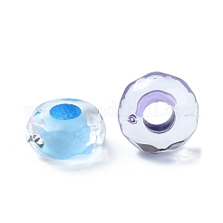 クリアアクリルヨーロピアンビーズ  大穴ビーズ  多面カット  フラットラウンド  ミックスカラー  15x8mm  穴：5.8mm&nbsp;OACR-E033-24