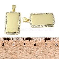 Brass Micro Pave Clear Cubic Zirconia Pendants&nbsp;KK-H279-01G