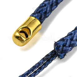 ポリエステルコード携帯ストラップ  ゴールデンメッキ鉄パーツ  プルシアンブルー  7.6~8.1cm&nbsp;FIND-G063-01G-06