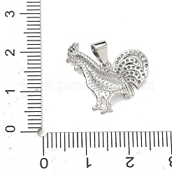 Brass Micro Pave Clear Cubic Zirconia Pendants&nbsp;KK-B170-24P