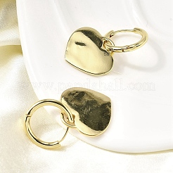 Brass Heart Hoop Earrings&nbsp;EJEW-L261-022G