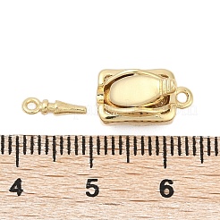 Brass Micro Pave Clear Cubic Zirconia Box Clasps&nbsp;KK-P291-40G