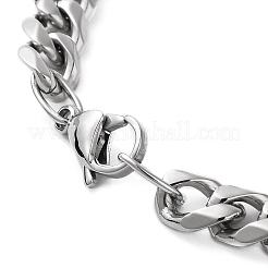 Non-Tarnish 304 Stainless Steel Cuban Link Chain Bracelet for Men Women&nbsp;BJEW-C048-02P
