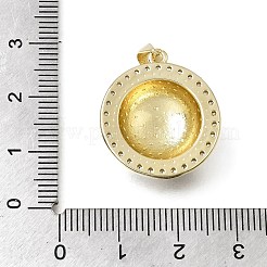 Brass Micro Pave Clear Cubic Zirconia Pendants&nbsp;CU-CBA108A-06G