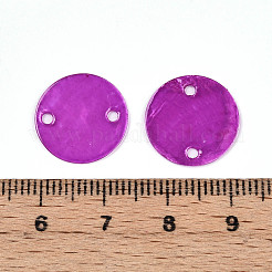 Dyed Natural Capiz Shell Disc Links Connector Charms&nbsp;SSHEL-WH0006-01A-8