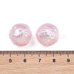 パール調アクリルビーズ  花の丸  ピンク  16x16x16.5mm  穴：1.6mm  約216個/500g&nbsp;AC-CBAAA05-08A