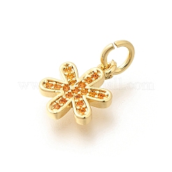 Brass Micro Pave Orange Cubic Zirconia Pendants&nbsp;KK-L225-016G