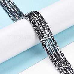 非磁性合成ヘマタイトビーズ連売り  多面カット  キューブ  2.5x2.5x2.5mm  穴：0.5mm  約186~188個/連  15.16~15.35インチ（38.5~39cm）&nbsp;G-C009-B19