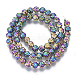 Electroplated Natural Lava Rock Beads Strands&nbsp;G-S352-30B-02