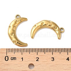 304ステンレスペンダント  ムーンチャーム  18KGP本金メッキ  22.5x13x2.5mm  穴：1.6mm&nbsp;STAS-Q252-17G