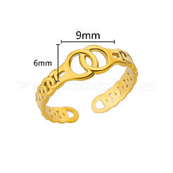 個性的な特別な興味 304 ステンレススチール カフリング 女性用  ゴールドカラー  18mm&nbsp;FS-WG32BFC-06