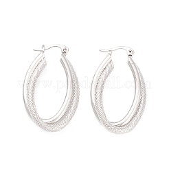 Chunky Textured Huggie Hoop Earrings for Women&nbsp;EJEW-A064-15P-RS