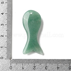 天然石グリーンアベンチュリンペンダント  魚のチャーム  39x16x8mm  穴：1.7mm&nbsp;GG-K001-01B