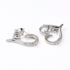 Brass Micro Pave Clear Cubic Zirconia Links&nbsp;ZIRC-J039-09P
