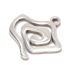 ステンレススチールチャーム201個  スパイラルチャーム  ステンレス鋼色  15x14.5x1mm  穴：1.5mm&nbsp;SA-CBA0C6A-01E-P