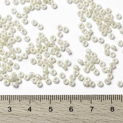 MIYUKIラウンドロカイユビーズ  日本製シードビーズ  （rr440)不透明パールアイボリーツヤ  8/0  3mm  穴：1mm  約422~455PCS /ボトル  10 G /ボトル&nbsp;SEED-JP0009-RR0440