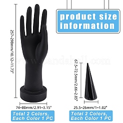 4個 2スタイル PVCハンドモデルと円錐形アクリルリングディスプレイ  ミントクリーム  1pc /カラー&nbsp;ODIS-PH0001-31