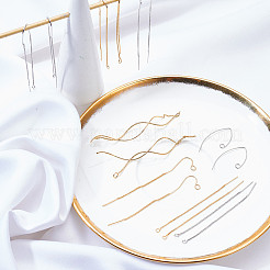 真鍮製スタッドピアスパーツ  アメリカンピアス  プラチナ·ゴールデン  容器：7.4x7.2x1.7cm&nbsp;KK-SC0001-02