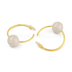 Round Brass Enamel Hoop Earrings for Women&nbsp;EJEW-Q391-35G-03