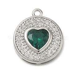 Brass Micro Pave Cubic Zirconia Pendants&nbsp;KK-CBA74BF-12P-01