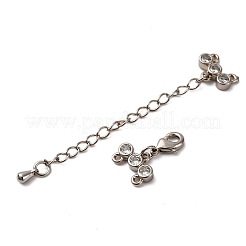 Brass Micro Pave Clear Cubic Zirconia Chain Extender&nbsp;KK-A214-35P