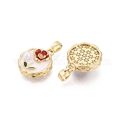Brass Enamel Pendants&nbsp;KK-SZC0009-06G-01