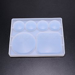 DIYパレットシリコーンフォンダン型  DIYケーキデコレーション用  UV＆エポキシ樹脂イヤリング作り  ホワイト  120x153x13mm  内径：34mm＆70mm  70x70mm&nbsp;DIY-TAC0011-31