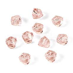 オーストリア産ガラス模造クリスタルビーズ10個  ポリゴン  多面カット  ミスティローズ  7x7.5x7.5mm  穴：1.2mm&nbsp;GLAA-TADJ0001-11K