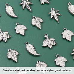 20Pcs 5 Style 201 Stainless Steel Pendants&nbsp;STAS-UN0030-22