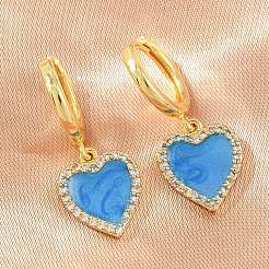 Brass Micro Pave Cubic Zirconia Hoop Dangle Earrings&nbsp;KK-CBA8324-16G-06