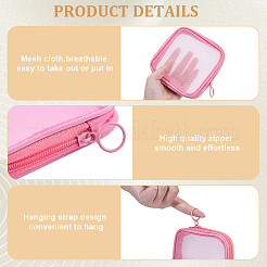 4Pcs Nylon Mesh and Polyester Fiber Cosmetic Zipper Storage Clutch Bags&nbsp;ABAG-CN0001-57A