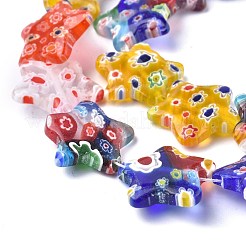Star Handmade Millefiori Glass Beads Strands&nbsp;LK-R004-78