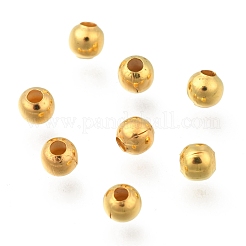 アイアン製スペーサービーズ  長持ちメッキ  ラウンド  ゴールドカラー  4mm  穴：1.5mm&nbsp;X-IFIN-R237-4mm-G