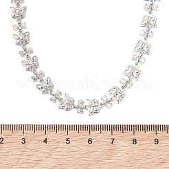 女性用真鍮製バタフライリンクチェーンネックレス  プラチナ  15.87インチ（40.3cm）&nbsp;NJEW-JN05957